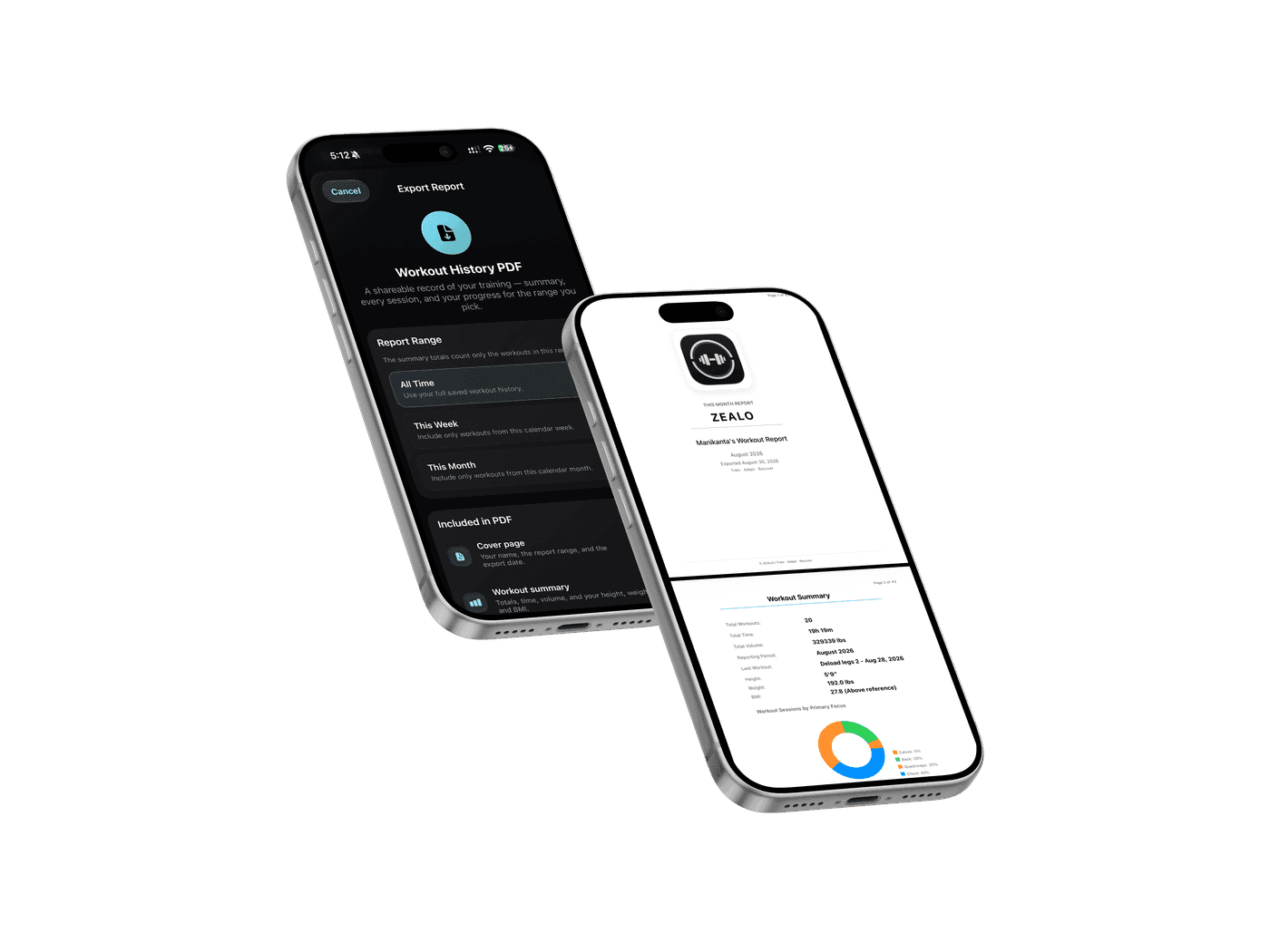 Trainer-ready PDF export and reporting interface